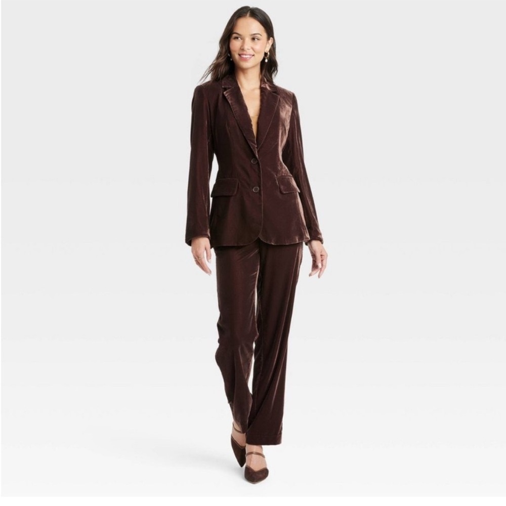 a new day Velvet Blazer in Deep Brown - Picture 3 of 5